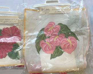 Needle Craft Lila's Originals - Kailua Hawaii, 10 x 10 - Hibiscus & Anthurium 13 x 13- New ! Large Hoop not pictured