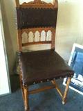 (6) vintage tooled leather chairs