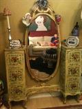 vintage hand painted Italian vanity