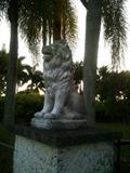 There is a pair of large Lions
