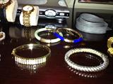 Assorted 14K Gold w/Diamonds/Jade/Lapis Bracelets
Tiffany Sterling & Gold Bracelet