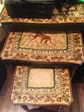 3 Nesting Hand Painted Monkey Tables