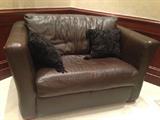 Brown Leather Twin Sleeper Sofa