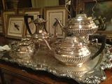 Antique Art Deco Sheffield/Silver Tea & Coffee Set