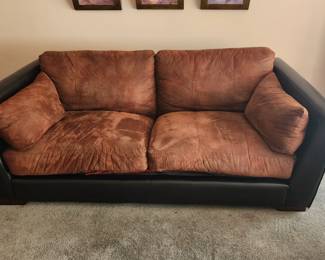 Faux Leather/Suede Couch