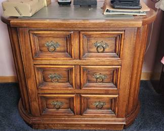 Solid Wood Night Stand with slate top