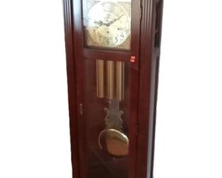RUNS, TALL CASE CLOCK. DOESN'T CHIME