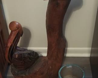 Pelican Wood Carving