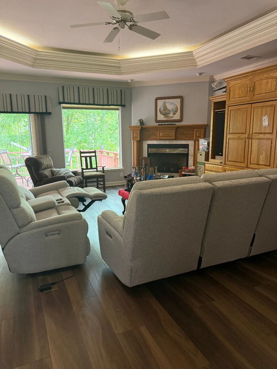 Like new Flexsteel sofa and loveseat, both recliners with USB port