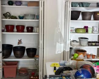 So many pots it looks like a garden center
