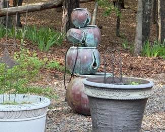 Copper fountain with a beautiful patina