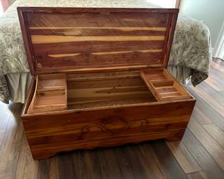 Cedar chest
45” wide
19.5” deep
20” tall