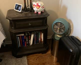 One of a pair of nightstands, Aspen Home, Vornado fan