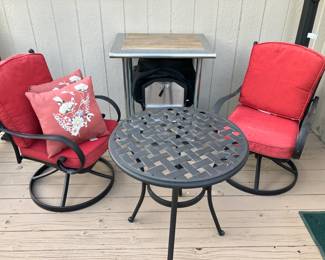 Patio set w swivel rocker chairs