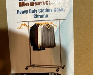 Chrome heavy duty clothes rack, NIB