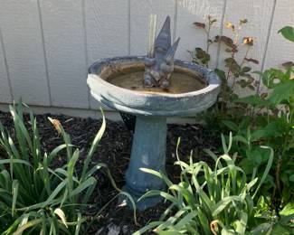 Concrete bird bath