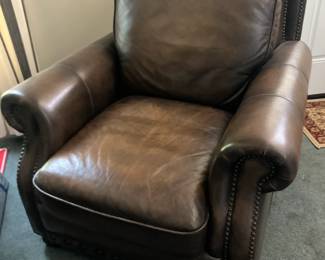Leather chair w tack trim