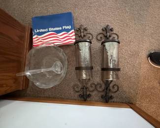 sconces, flag, punch bowl