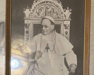 Framed photo of Pope Pius XI.