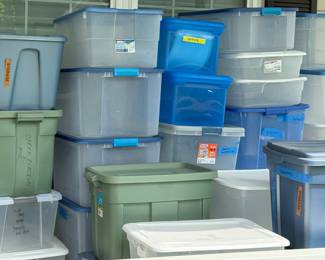 Storage tubs and totes. 