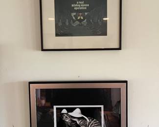 Cat themed artwork,
Mickey Mouse Operation art