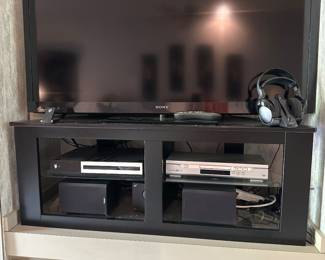 Sony Bravia 55” LCD TV
Energy C-series Speakers
Sony Headphones TMR 960
Sharp DVD/ CD player
Speakers
