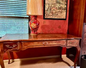 Beautiful Queen Ann Style Desk with Leather Top