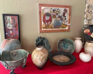 Signed Raku Pottery
By M. Cooper , David Greenbaum, George, and other artists