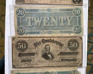 Authentic Confederate Money
2-$50
2-$20