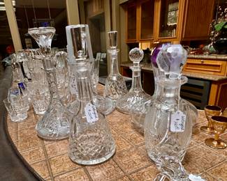 Decanters - Baccarat, Waterford, American Brilliant Cut Glass