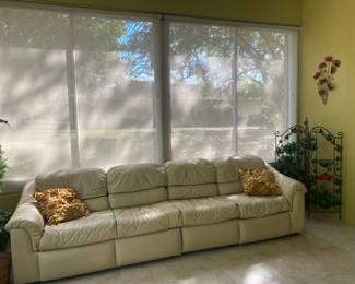 extra long leather couch 4 seater