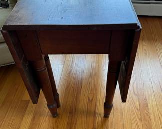 Antique Gate Leg Drop Leaf Dining Table. Measures 44" W x 16.5" D x 29" H with Two 17" Drop Leaves. Photo 3 of 3.