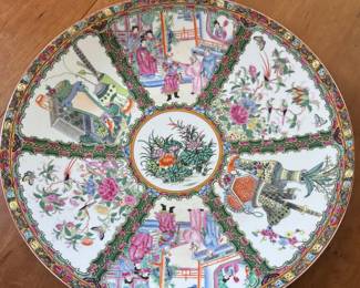 Famille Rose Platter. Measures 14" D. Photo 1 of 2.
