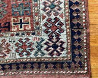 Vintage Shirvan Persian Rug. Measures 4' x 6' 11". Photo 2 of 3.