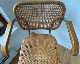 Set of 4 Mid-Century Cesca Arm Chairs by Marcel Breuer for Stendig. Measures 23" x 21" x 18" Seat Height. Photo 3 of 6.