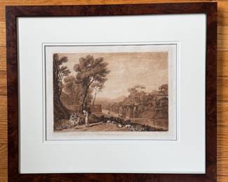 Antique Hand-Colored Etching by J. M. W. Turner. Measures 19" x 15" Overall. Photo 1 of 4.