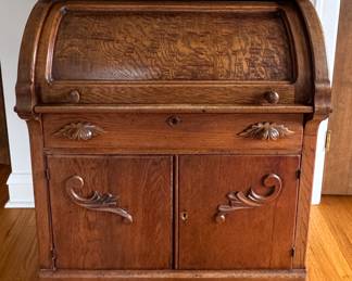 Antique Eastlake Victorian Roll Top Desk. Photo 1 of 2.