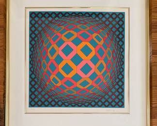 Okta Sarga Serigraph, Signed & Numbered by Artist, Victor Vasarely. Photo 1 of 3.