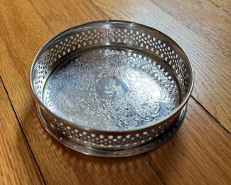 Silver Plate Wine Coaster. Photo 1 of 2.