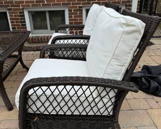 All-Weather Wicker Outdoor Furniture: Loveseat, Coffee Table and Pair of Chairs. Photo 4 of 4.