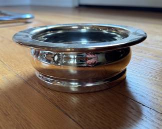 Silver Plate & Wood Wine Coaster. Photo 2 of 2.