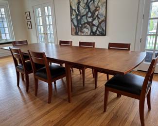 Sawbridge Studios Dining Table with 2 Self Storing Leaves. Measures 42" W x 84 - 120" with Two 18" Self Storing Leaves. Photo 1 of 3.