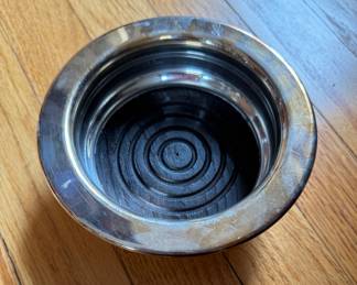 Silver Plate & Wood Wine Coaster. Photo 1 of 2.