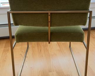 Set of 4 Milo Baughman "Thin Line" Upholstered Dining Chairs Upholstered in Green Mohair Velvet. Photo 3 of 3.