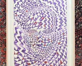 "Harlequin Shroud," Signed by Artist Susan Michod. Photo 1 of 3.