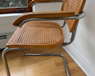 Set of 4 Mid-Century Cesca Arm Chairs by Marcel Breuer for Stendig. Measures 23" x 21" x 18" Seat Height. Photo 2 of 6.