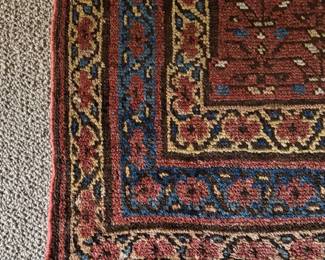 Antique Kurdish Wool Rug. Measures 3'5" x 7' 6". Photo 2 of 3.