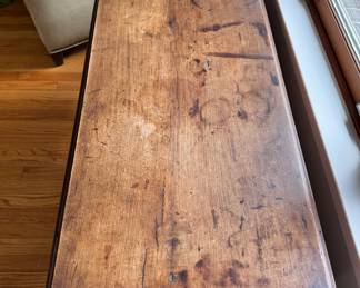 Antique Gate Leg Drop Leaf Dining Table. Measures 44" W x 16.5" D x 29" H with Two 17" Drop Leaves. Photo 2 of 3.