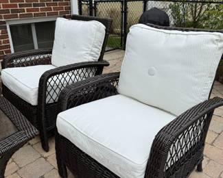 All-Weather Wicker Outdoor Furniture: Loveseat, Coffee Table and Pair of Chairs. Photo 3 of 4.