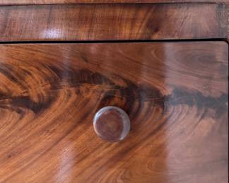 Flame Mahogany Chest of Drawers. Measures 37" W x 18" D x 49" H. Photo 3 of 4.